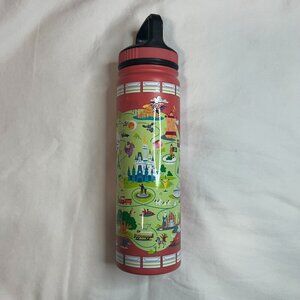 Disney Parks Mickey Park Map Aluminum Metal Travel Tumbler No Spill Sip Lid NWOT